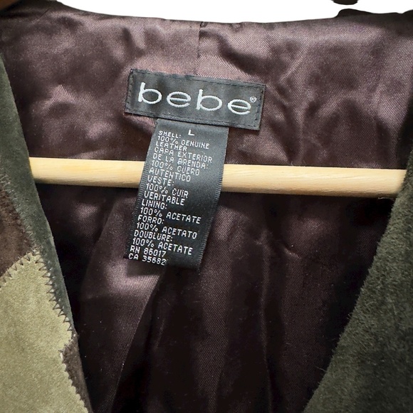 Bebe Womens Multi-color Suede Patchwork Belted Lined Vintage Tailcoat - Picture 9 of 9